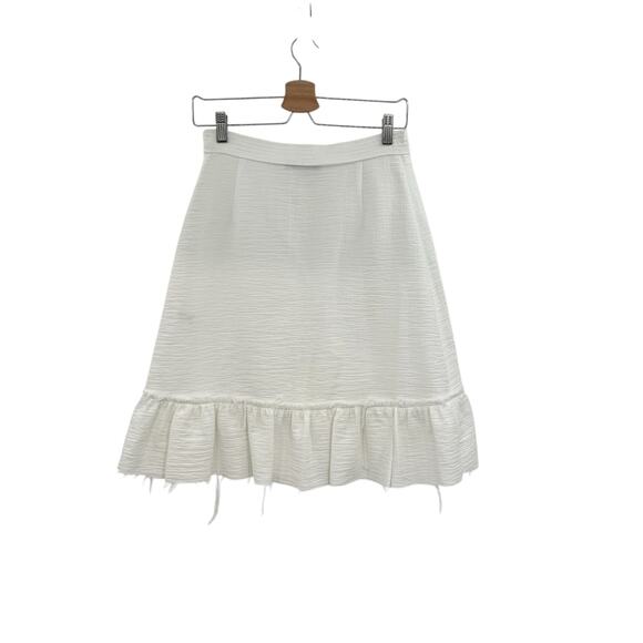 Rachel Comey Bonnie Skirt Ruffle Raw Hem Cotton White Size 6 *Altered - Picture 6 of 12